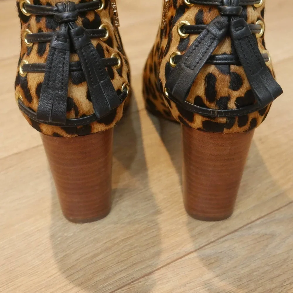 𝅺RACHEL Zoe Trixie Leopard Booties Size 8 - Picture 8 of 10